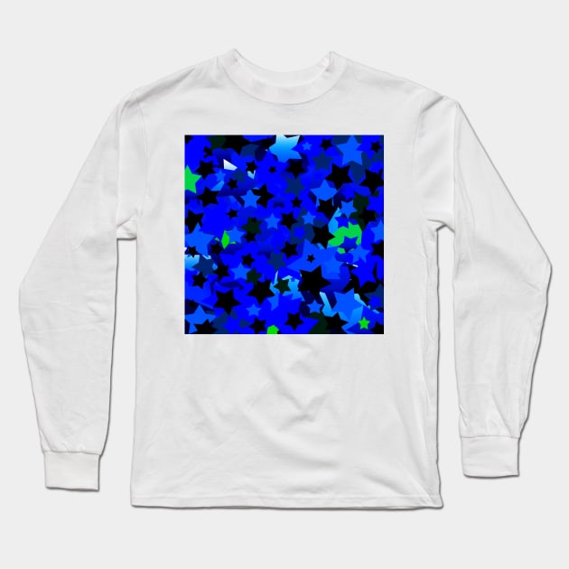 Punk Rock Stars Blue Long Sleeve T-Shirt by BlakCircleGirl